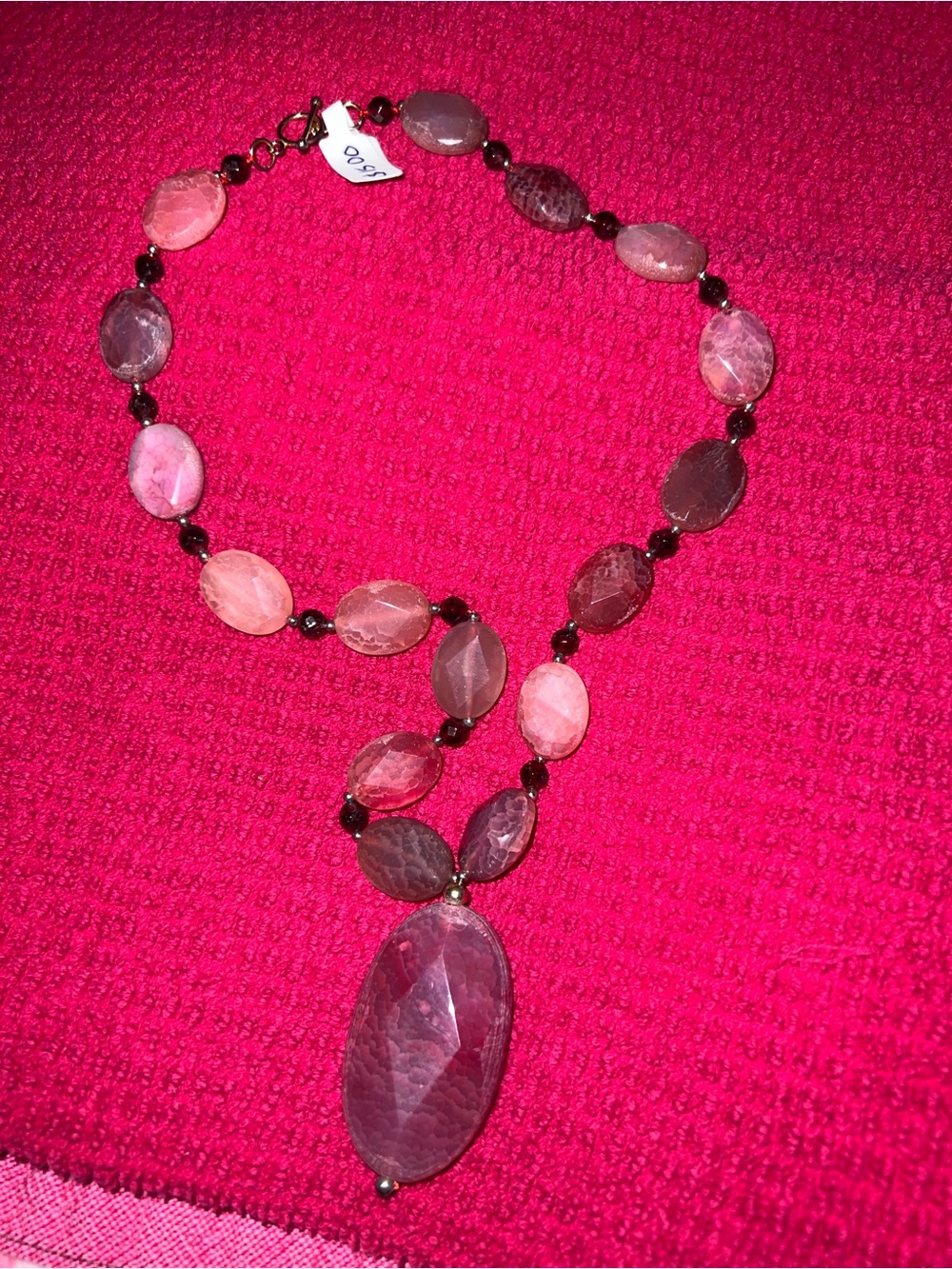 Pink Beaded Pendant Necklace - Elegant Women’s Jewelry